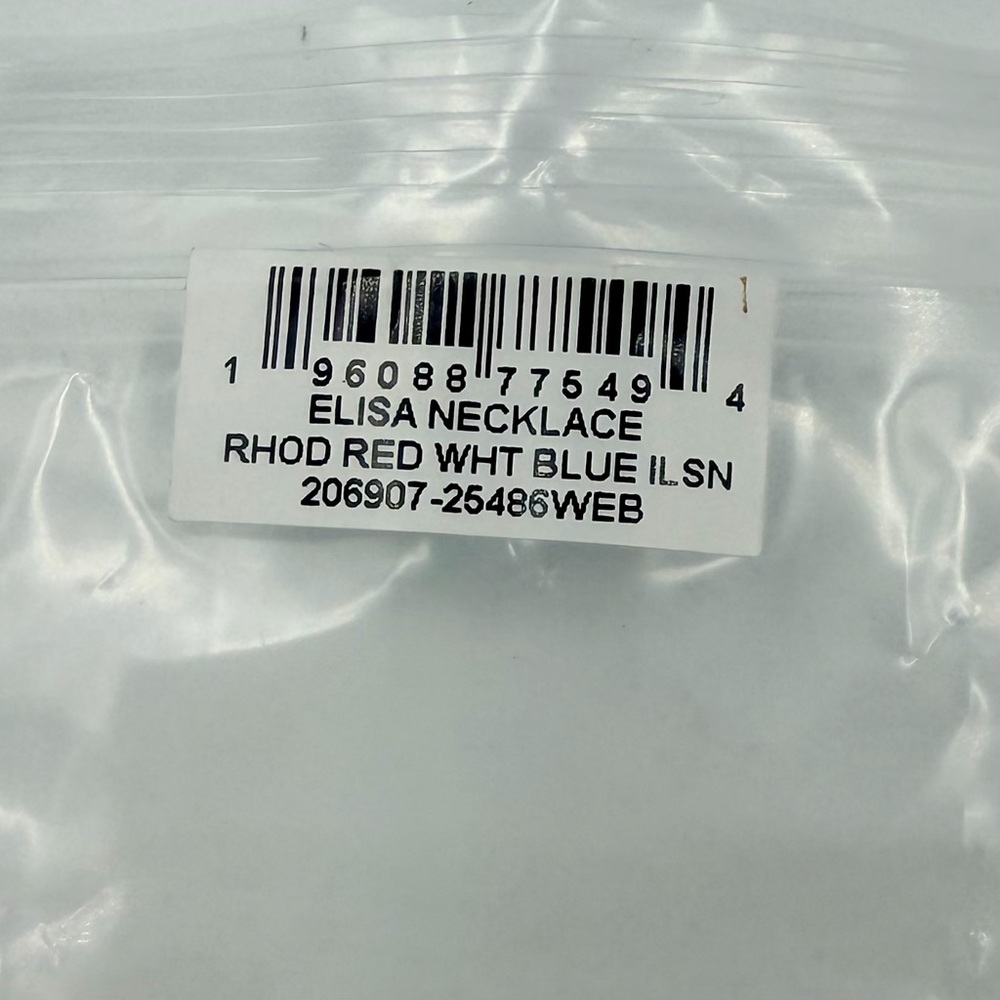 Kendra Scott Elisa Silver Short Pendant Red White & Blue Star NWT - Picture 5 of 9